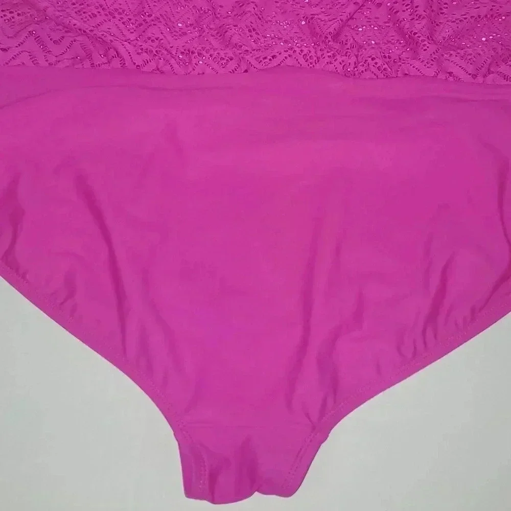 Catalina Magenta Crochet Swim Skirt Womens Size 3x 22W/24W - Picture 4 of 6